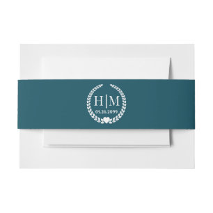 Bandeau De Faire-part Monogramme de mariée et de chambre simple et éléga