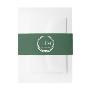 Bandeau De Faire-part Monogramme de mariée et de chambre simple et éléga