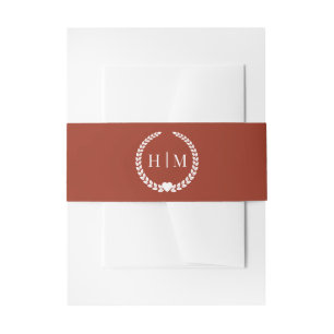 Bandeau De Faire-part Monogramme de Sienne profonde minimaliste simple