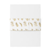 Bandeau De Faire-part Monogramme d'or en feuille de palme tropicale 3 (Dos Example)