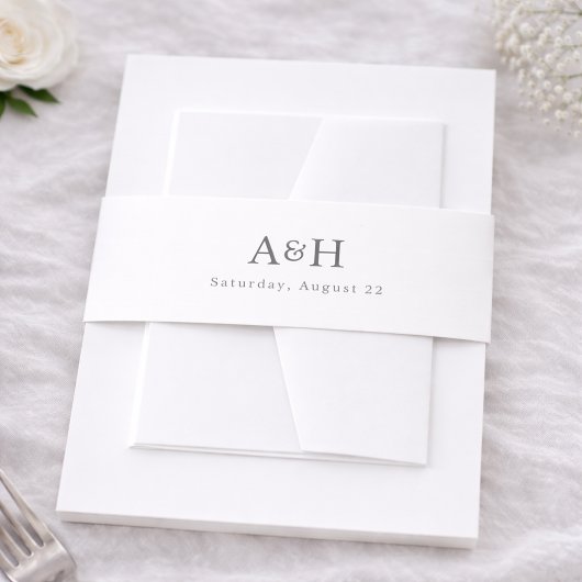 Bandeau De Faire-part Monogramme éditorial de mariage en sérif moderne