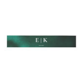 Bandeau De Faire-part Monogramme Emerald Green (Plat)