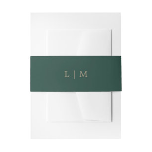 Bandeau De Faire-part Monogramme émeraude simple Mariage élégant minimal