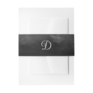Bandeau De Faire-part Monogramme en écriture cursive aquarelle noire