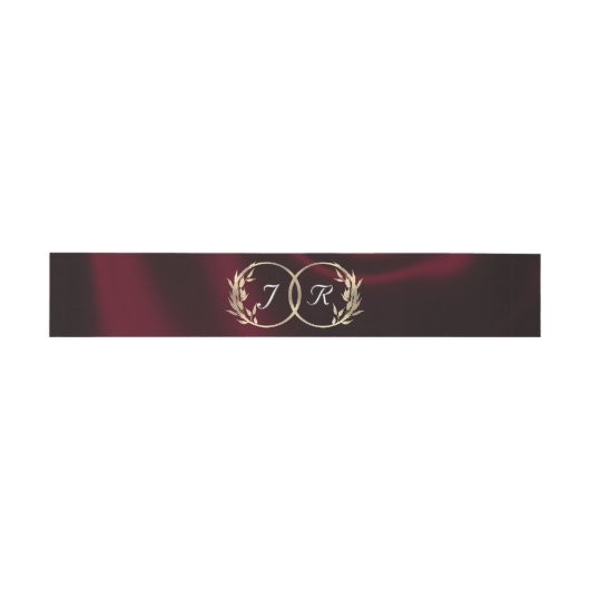 Bandeau De Faire-part Monogramme et ruban - Bourgogne (Plat)