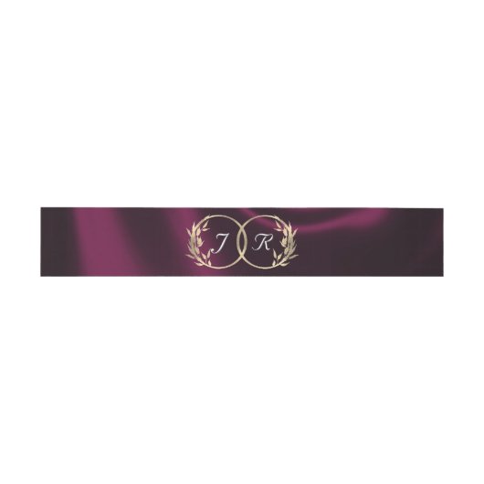 Bandeau De Faire-part Monogramme et ruban - Violet (Plat)