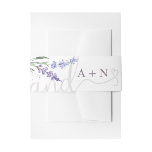 Bandeau De Faire-part Monogramme floral de lavande à l'aquarelle romanti