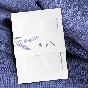 Bandeau De Faire-part Monogramme floral de lavande à l'aquarelle romanti