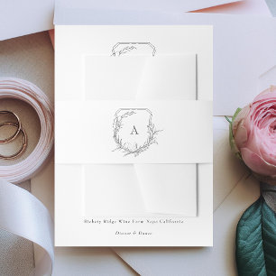 Bandeau De Faire-part monogramme floral vintage classique