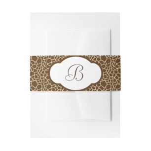 Bandeau De Faire-part Monogramme Giraffe Motif Invitation Bande Belly