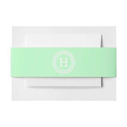 Bandeau De Faire-part Monogramme initial du cadre de la clé grecque blan (Devant Example)