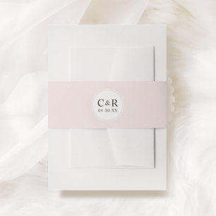 Bandeau De Faire-part Monogramme Initiales Rose Rose Mariage