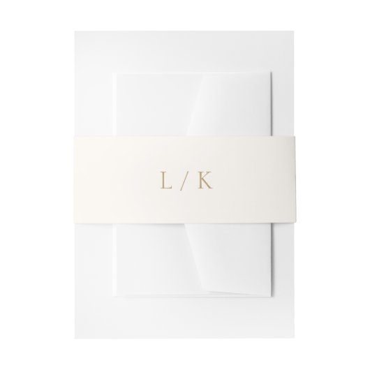 Bandeau De Faire-part Monogramme intemporel ivoire et or mariage élégant (Devant example)