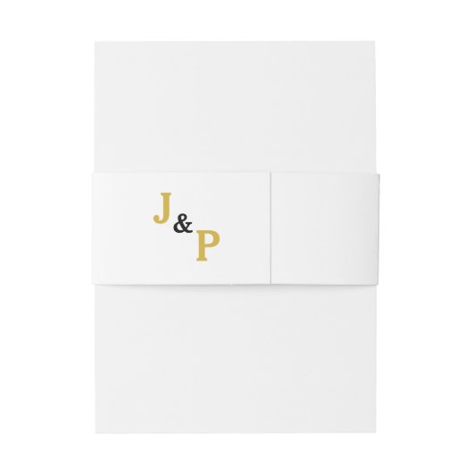 Bandeau De Faire-part Monogramme Mariage blanc or (Dos Example)