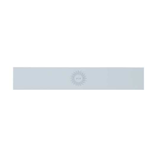 Bandeau De Faire-part Monogramme Mariage bleu clair Sunburst moderne (Plat)