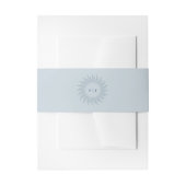 Bandeau De Faire-part Monogramme Mariage bleu clair Sunburst moderne (Devant example)