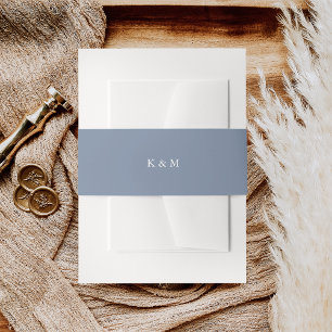 Bandeau De Faire-part Monogramme Mariage bleu du bord côtier