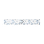 Bandeau De Faire-part Monogramme Mariage bleu victorien classique (Plat)