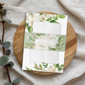 Bandeau De Faire-part Monogramme Mariage de fleurs dorées