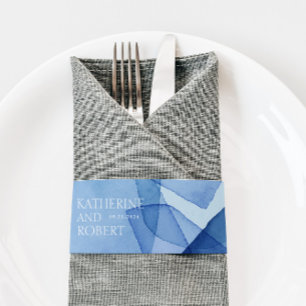 Bandeau De Faire-part Monogramme Mariage des formes d'aquarelle moderne