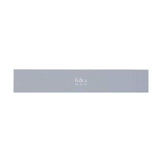 Bandeau De Faire-part Monogramme Mariage gris brouillard (Plat)