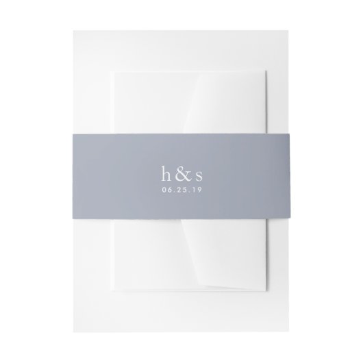 Bandeau De Faire-part Monogramme Mariage gris brouillard (Devant example)
