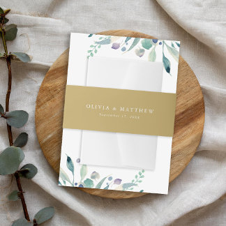 Bandeau De Faire-part Monogramme Mariage minimaliste Luxe Gold