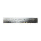Bandeau De Faire-part Monogramme Mariage Moody Noir Ombre Mist Ethereal (Plat)