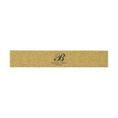Bandeau De Faire-part Monogramme Mariage noir et or (Plat)