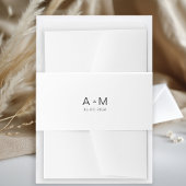 Bandeau De Faire-part Monogramme minimal blanc