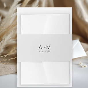 Bandeau De Faire-part Monogramme Minimal Gris