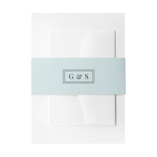 Bandeau De Faire-part Monogramme minimal Mariage bleu Turquoise clair (Devant example)