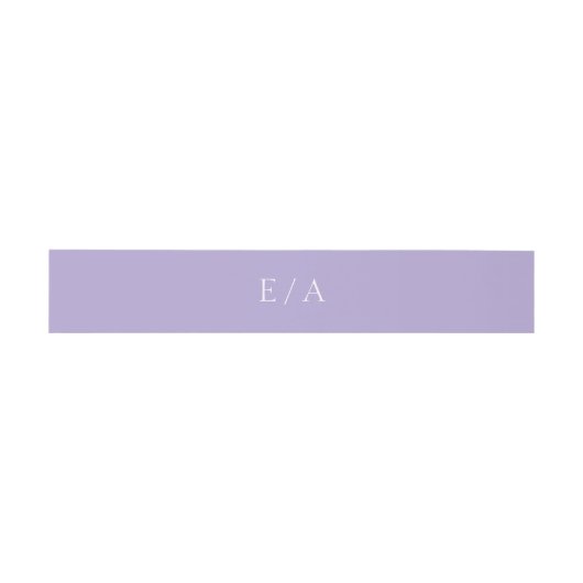 Bandeau De Faire-part Monogramme minimum Lavande numérique Mariage viole (Plat)