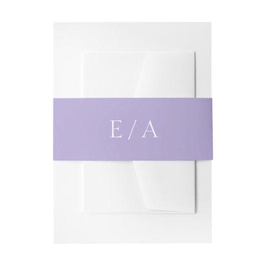 Bandeau De Faire-part Monogramme minimum Lavande numérique Mariage viole (Devant example)