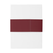 Bandeau De Faire-part Monogramme Moderne de Bourgogne à Feuille Dorée (Dos Example)