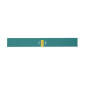 Bandeau De Faire-part Monogramme moderne turquoise et jaune mariage (Plat)