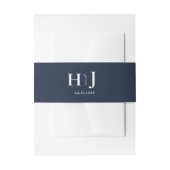 Bandeau De Faire-part Monogramme Moody Burgundy Navy Mariage bleu (Devant example)