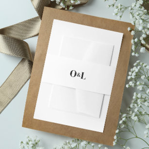 Bandeau De Faire-part Monogramme noir et blanc minimaliste