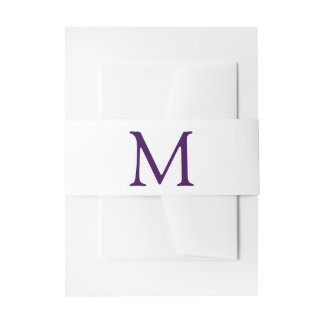 Bandeau De Faire-part Monogramme pourpre et blanc simple