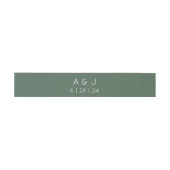 Bandeau De Faire-part Monogramme Rétro Mariage vert olive (Plat)