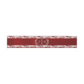 Bandeau De Faire-part Monogramme, ruban et dentelle - Rouge (Plat)