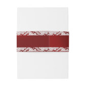 Bandeau De Faire-part Monogramme, ruban et dentelle - Rouge (Dos Example)