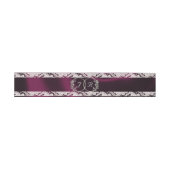 Bandeau De Faire-part Monogramme, ruban et dentelle - violet (Plat)
