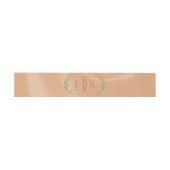 Bandeau De Faire-part Monogramme & Ruban - Pêche (Plat)