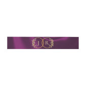 Bandeau De Faire-part Monogramme & Ruban - Prune (Plat)