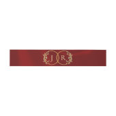 Bandeau De Faire-part Monogramme & Ruban - Rouge (Plat)