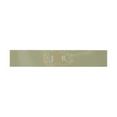 Bandeau De Faire-part Monogramme & Ruban - Sauge (Plat)