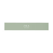 Bandeau De Faire-part Monogramme rustique vert solide Mariage personnali (Plat)