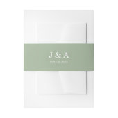 Bandeau De Faire-part Monogramme rustique vert solide Mariage personnali (Devant example)