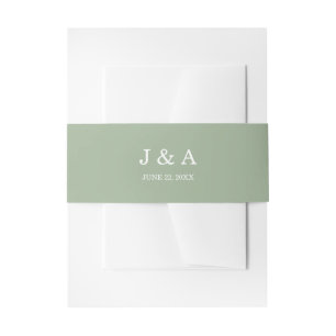 Bandeau De Faire-part Monogramme rustique vert solide Mariage personnali